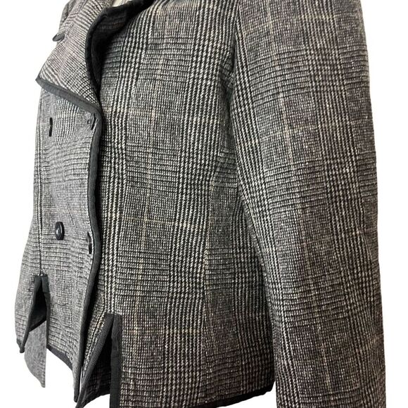 ATHENA MARIE Gray Academia Double Breast Plaid Wool Blend Jacket Suit Preppy M - Picture 4 of 14